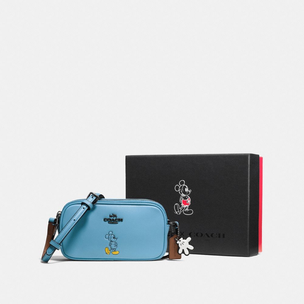 BOXED CROSSBODY POUCH WITH MICKEY - F56268 - DK/BLUEJAY