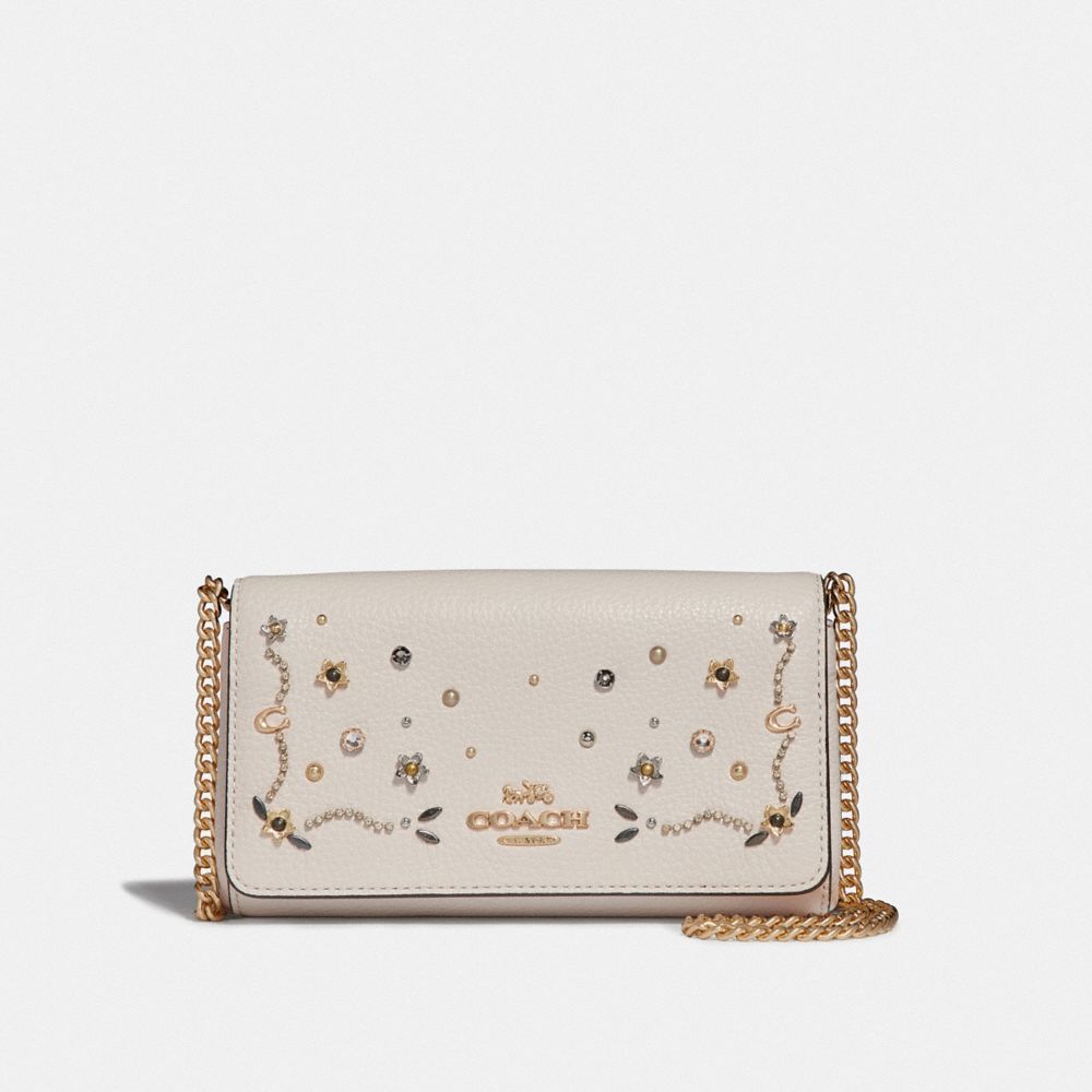 COACH CROSSBODY WITH STARDUST CRYSTAL RIVETS - CHALK MULTI/IMITATION GOLD - F56272