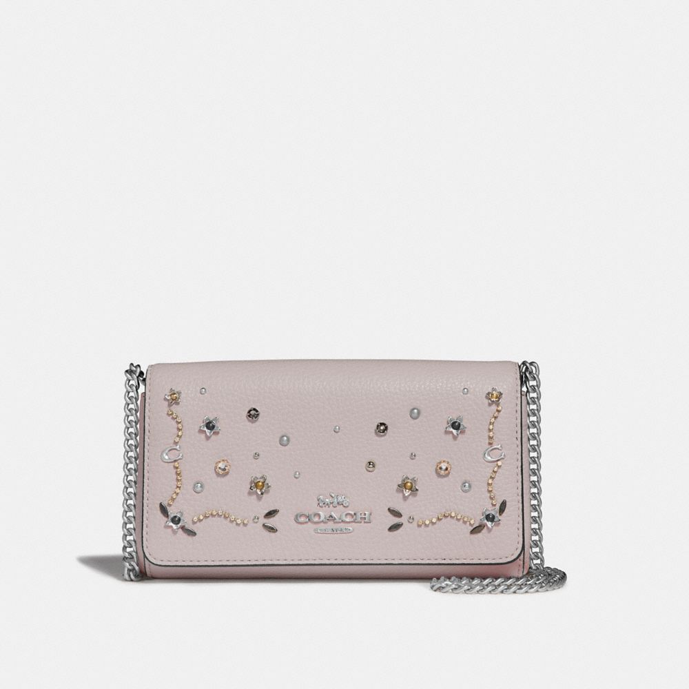 COACH CROSSBODY WITH STARDUST CRYSTAL RIVETS - GREY BIRCH MULTI/SILVER - F56272