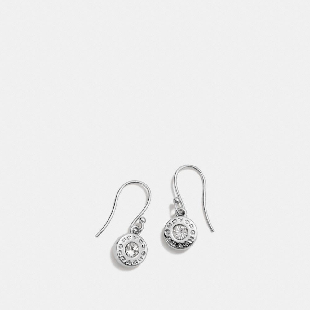 OPEN CIRCLE STONE EARRING ON WIRE - SILVER - COACH F56417