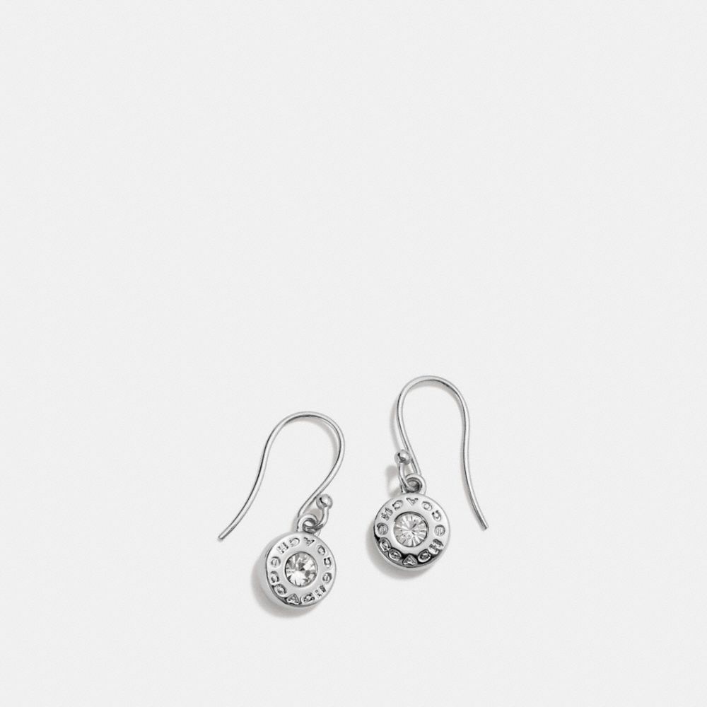 COACH f56417 OPEN CIRCLE STONE EARRING ON WIRE SILVER