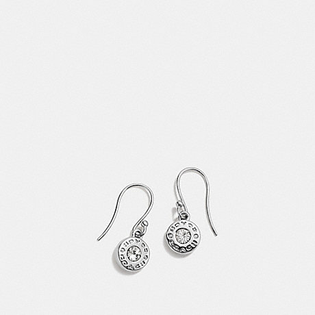 COACH F56417 OPEN CIRCLE STONE EARRING ON WIRE SILVER