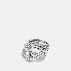 OPEN CIRCLE RING SET - f56418 - SILVER