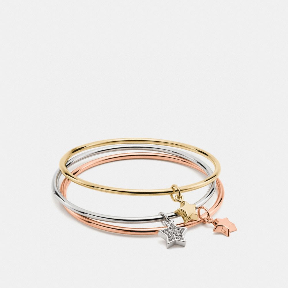 BOXED STAR CHARM BANGLE SET - GOLD/SILVER - COACH F56426