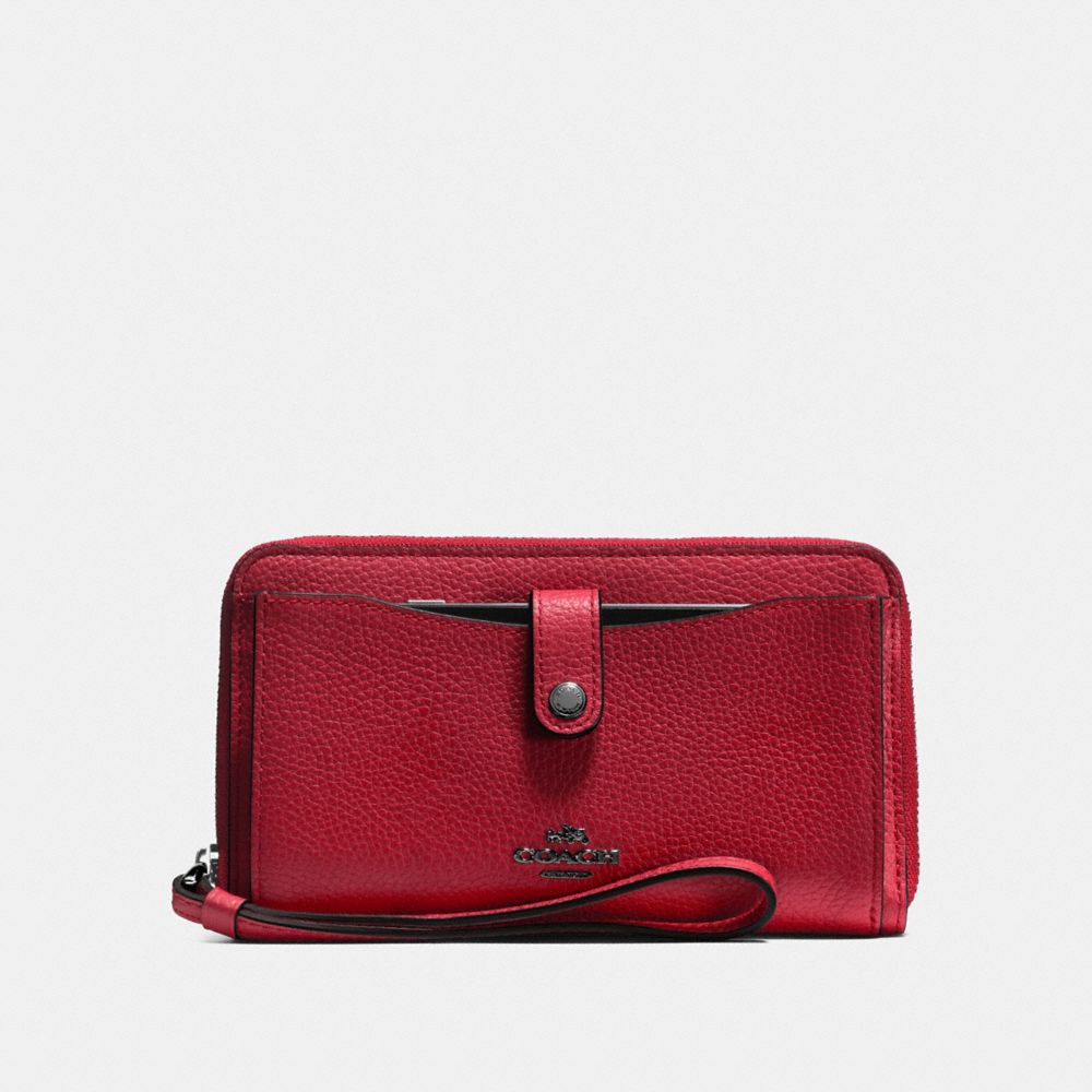 COACH F56528 Phone Wallet CHERRY/DARK GUNMETAL