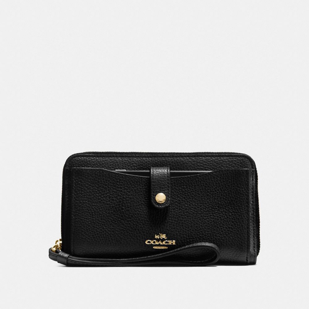 COACH F56528 Phone Wallet BLACK/LIGHT GOLD