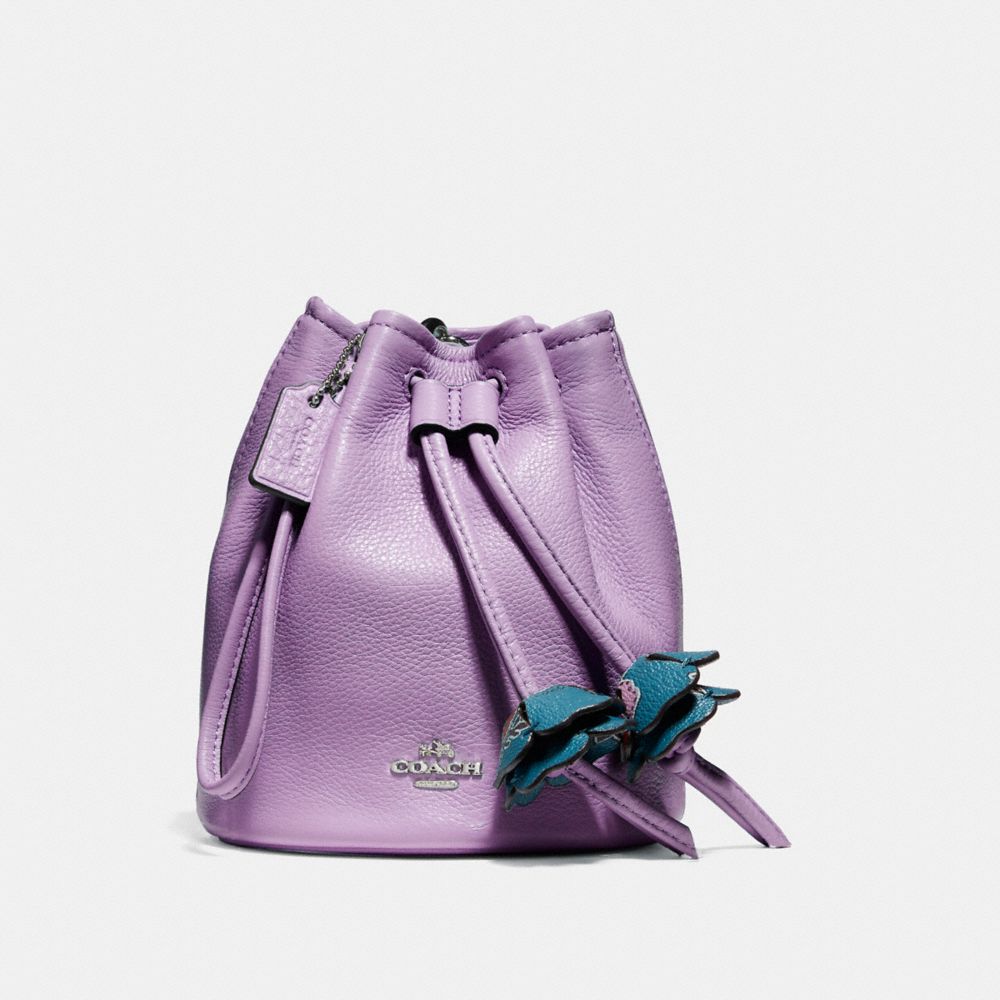 COACH F56581 - PETAL WRISTLET IN PEBBLE LEATHER SILVER/LILAC