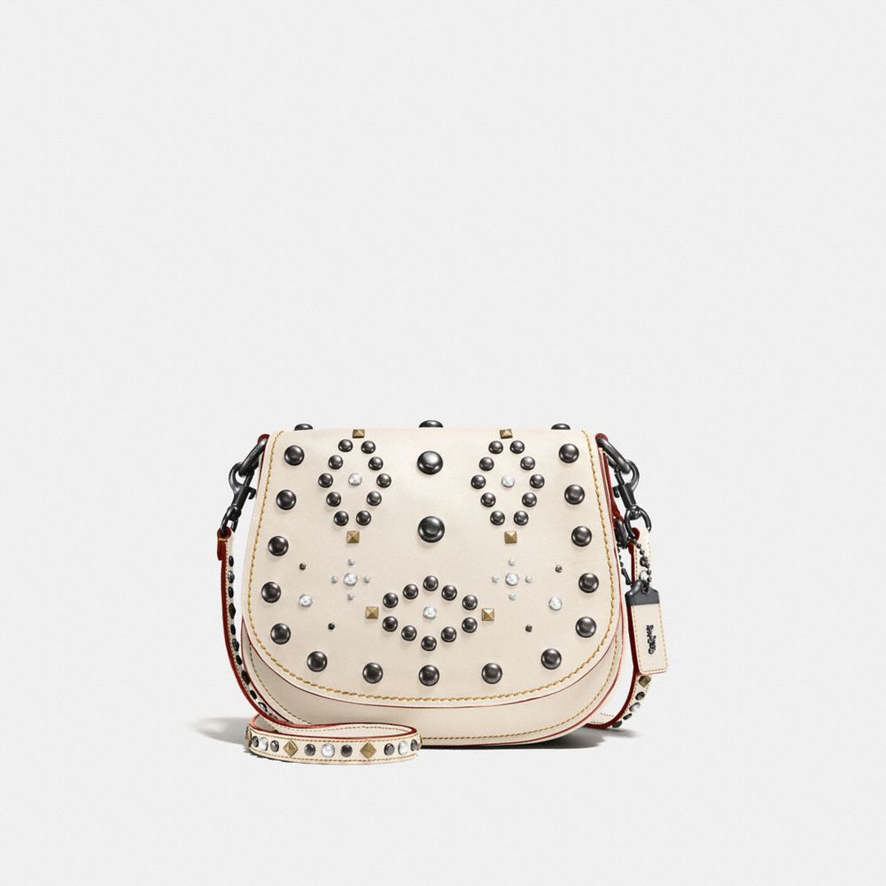 COACH F56620 SADDLE 23 WITH WESTERN RIVETS CHALK/BLACK-COPPER
