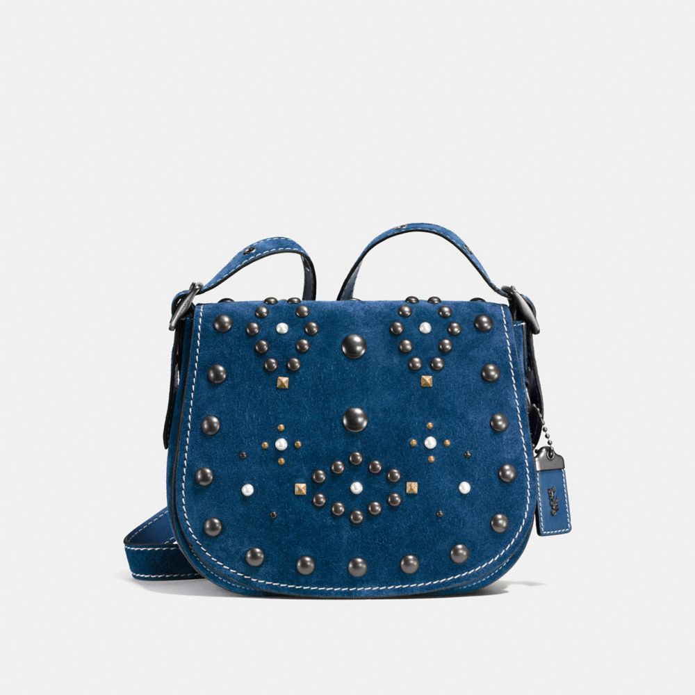 COACH f56621 SADDLE 23 WITH WESTERN RIVETS denim/black copper