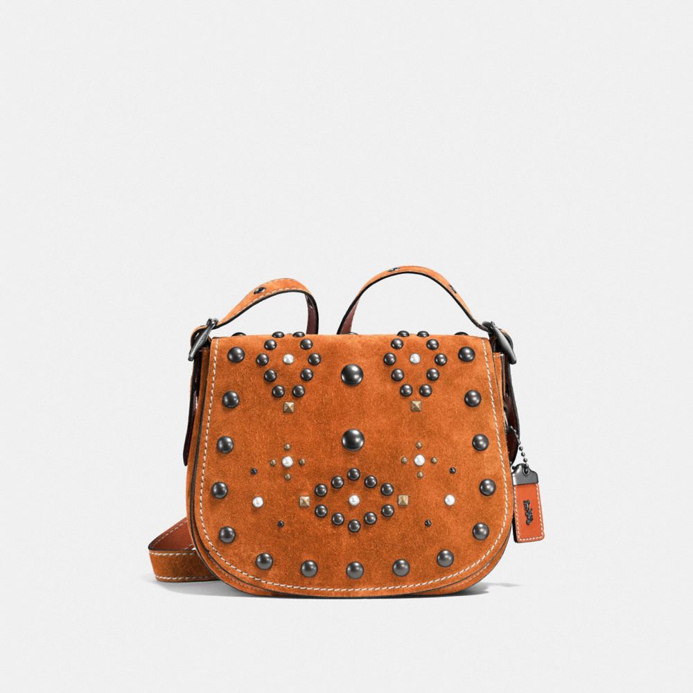 COACH f56621 SADDLE 23 WITH WESTERN RIVETS GINGER/BLACK COPPER