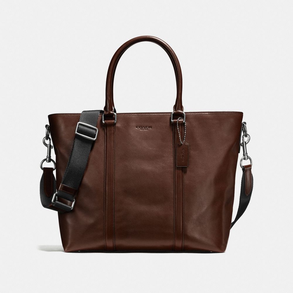 METROPOLITAN TOTE - BLACK ANTIQUE NICKEL/MAHOGANY - COACH F56659