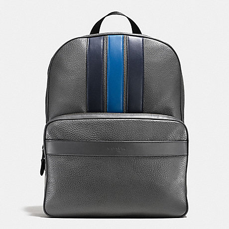 COACH f56667 BOND BACKPACK IN PEBBLE LEATHER GRAPHITE/MIDNIGHT NAVY/DENIM