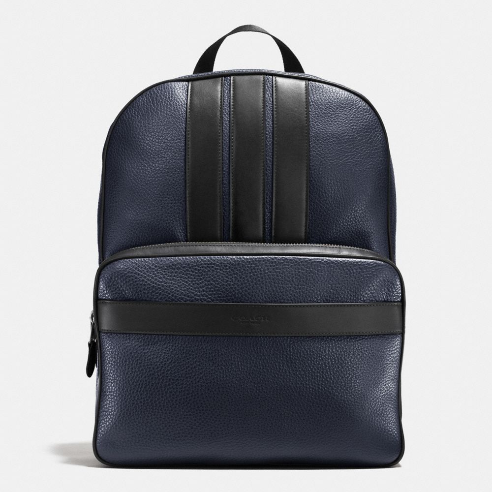 COACH F56667 Bond Backpack In Pebble Leather MIDNIGHT/BLACK