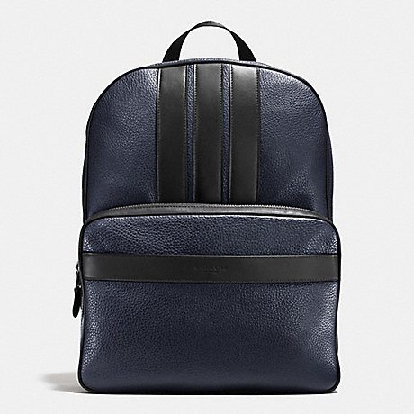 COACH BOND BACKPACK IN PEBBLE LEATHER - MIDNIGHT/BLACK - f56667