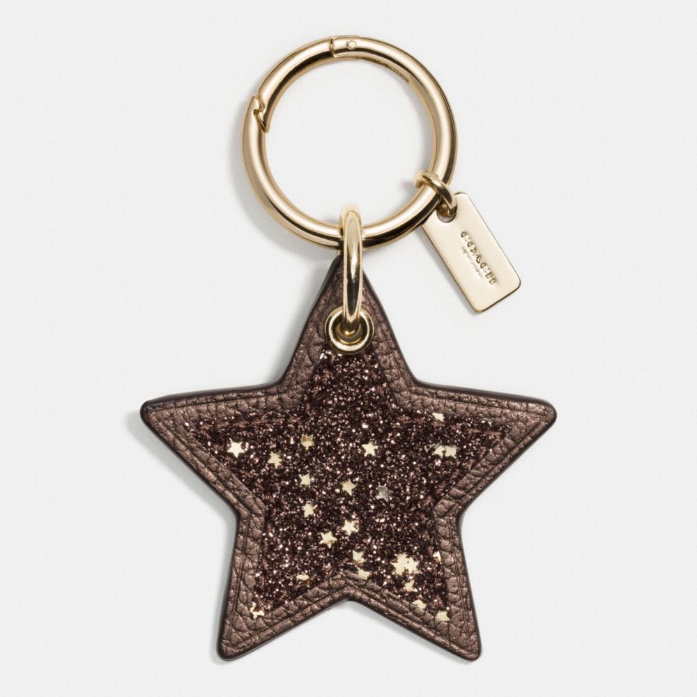 COACH F56735 - GLITTER LEATHER STAR BAG CHARM GOLD/BRONZE