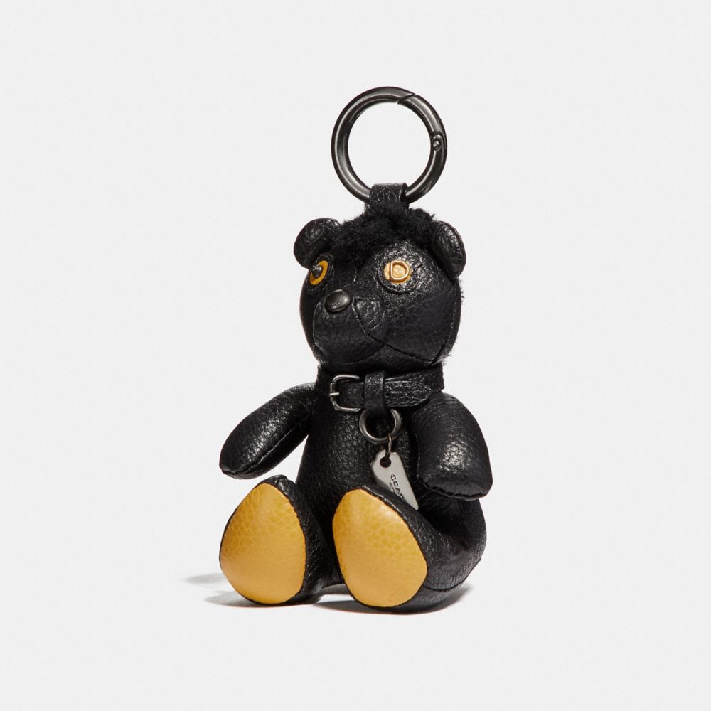 FUZZ BEAR BAG CHARM - BLACK/BLACK - COACH F56745