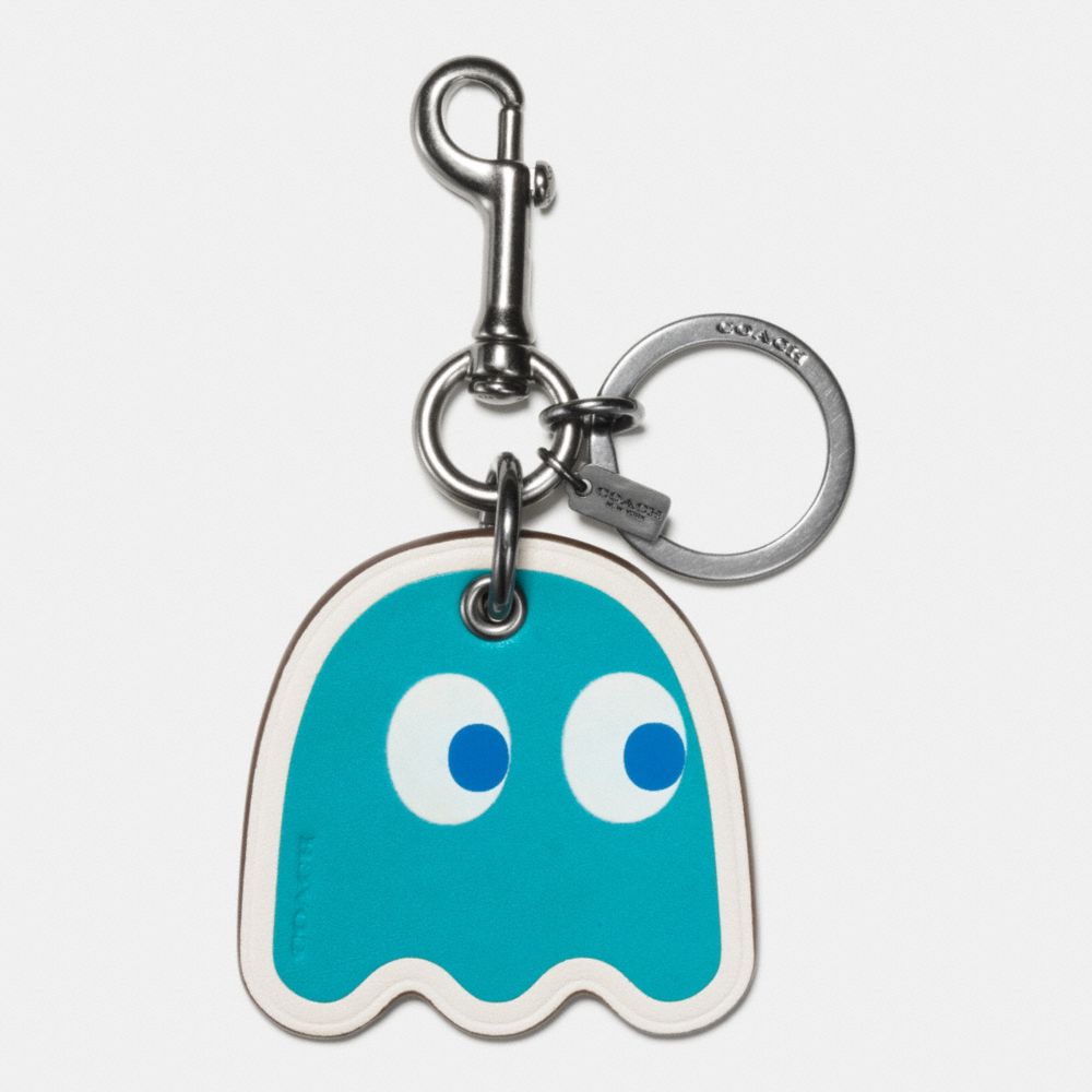 COACH f56752 GHOST BAG CHARM BLACK/TURQUOISE