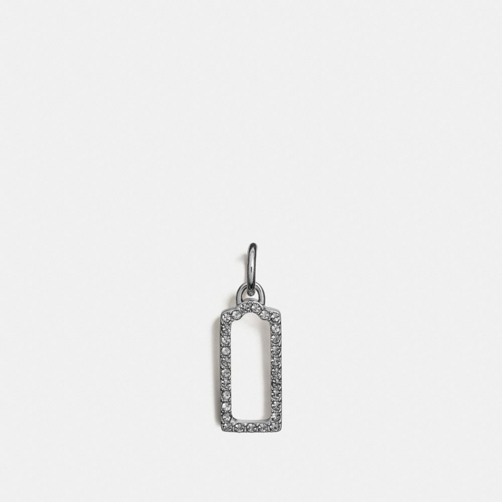 PAVE OPEN HANGTAG CHARM - f56770 - SILVER/BLACK