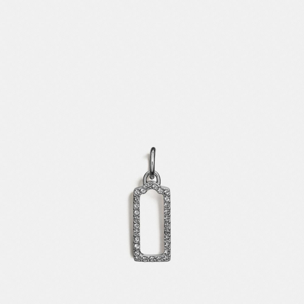 COACH F56770 - PAVE OPEN HANGTAG CHARM SILVER/BLACK