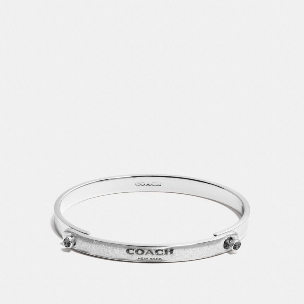 COACH f56783 GLITTER COACH STONE TENSION BANGLE SILVER/BLACK