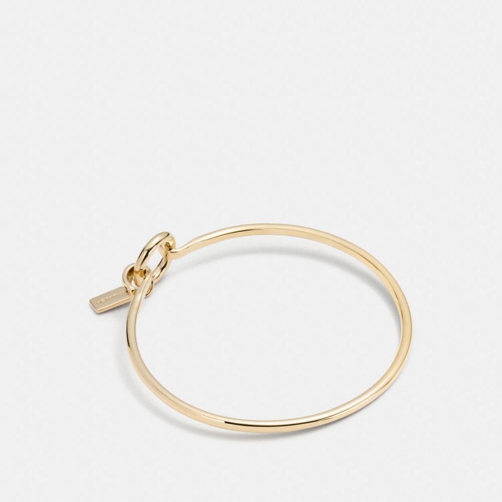 CHARM BASE HINGED HOOP BANGLE - GOLD - COACH F56786