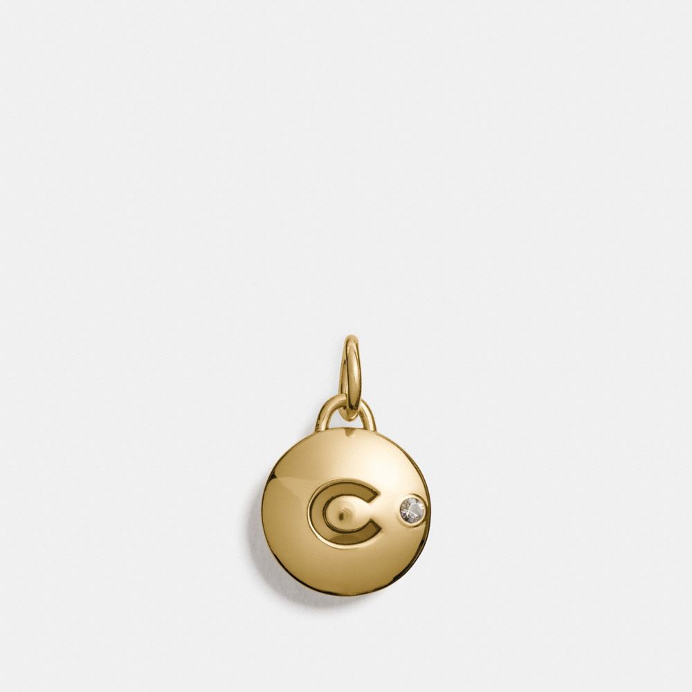 COACH F56803 Coach C Disc Charm GOLD