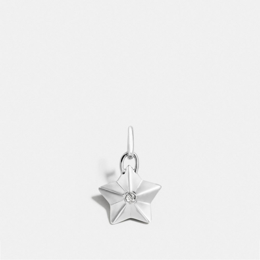 FACETED STAR CHARM - COACH f56804 - SILVER/BLACK