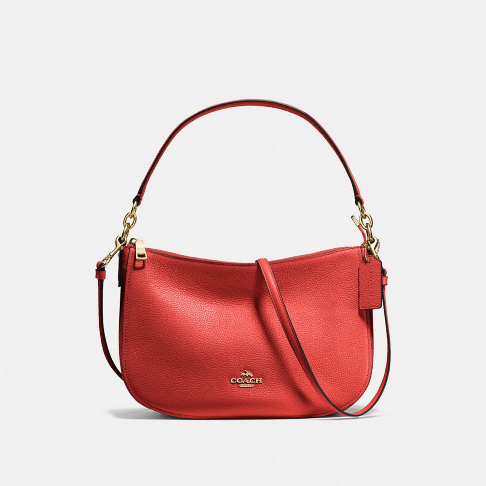 COACH F56819 Chelsea Crossbody DEEP CORAL/LIGHT GOLD