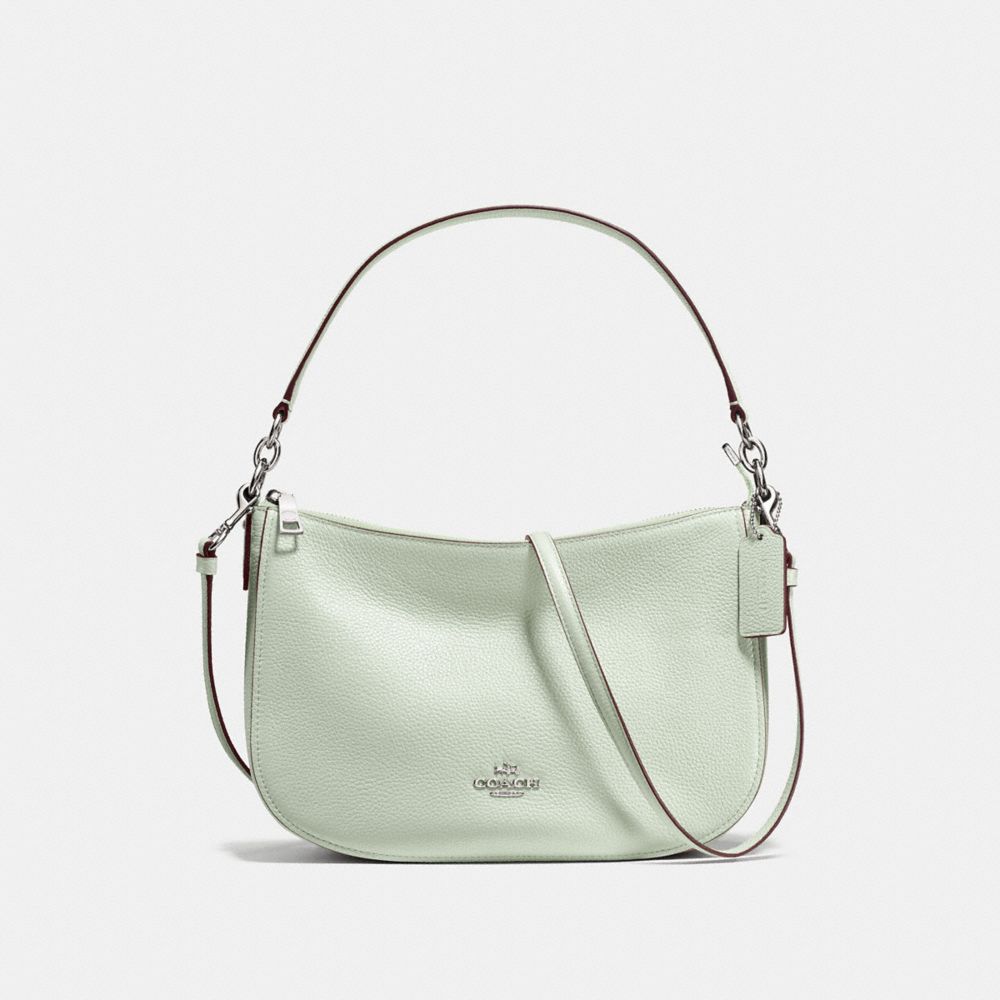 COACH f56819 CHELSEA CROSSBODY SILVER/PALE GREEN