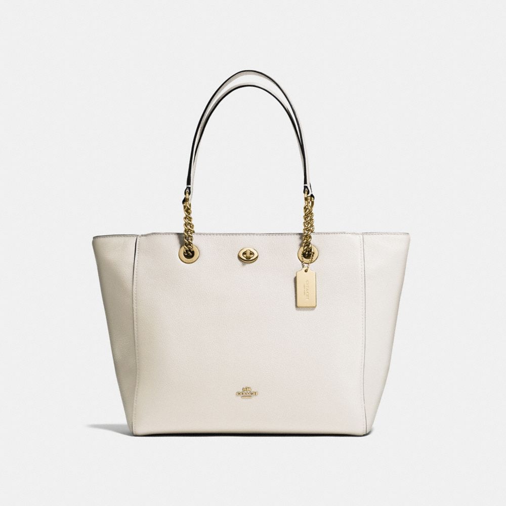 COACH TURNLOCK CHAIN TOTE - LI/CHALK - F56830