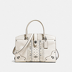 MERCER SATCHEL 30 WITH BANDANA RIVETS - COACH f56832 - CHALK/DARK GUNMETAL