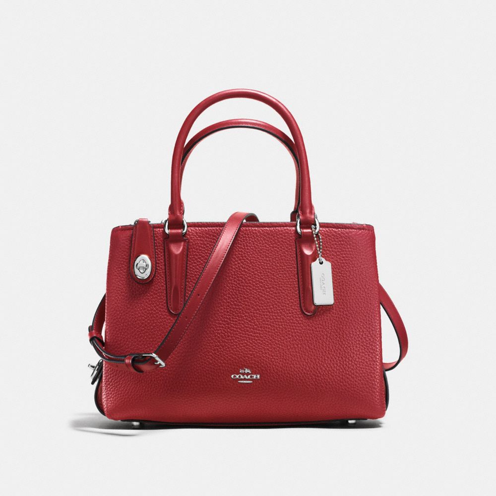 COACH f56839 BROOKLYN CARRYALL 28 RED CURRANT/SILVER