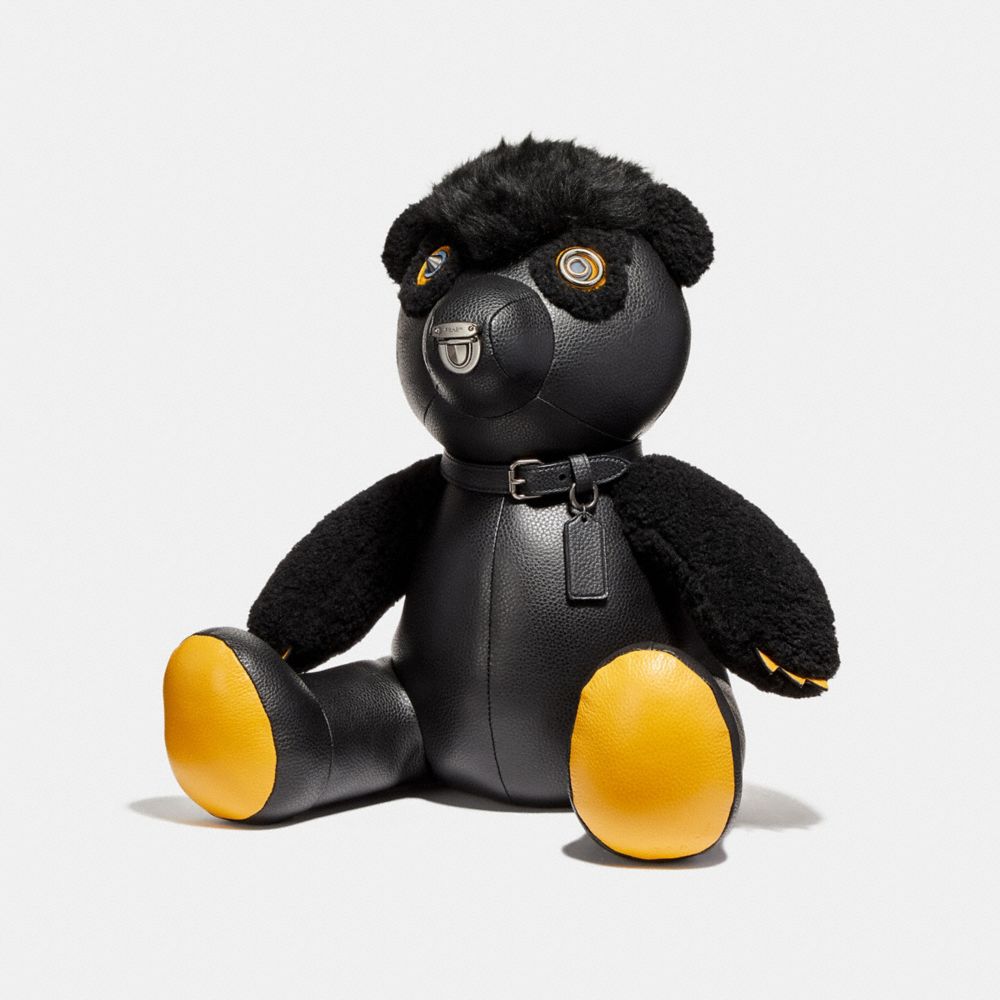 COACH SMALL FUZZ BEAR - BLACK - f56843