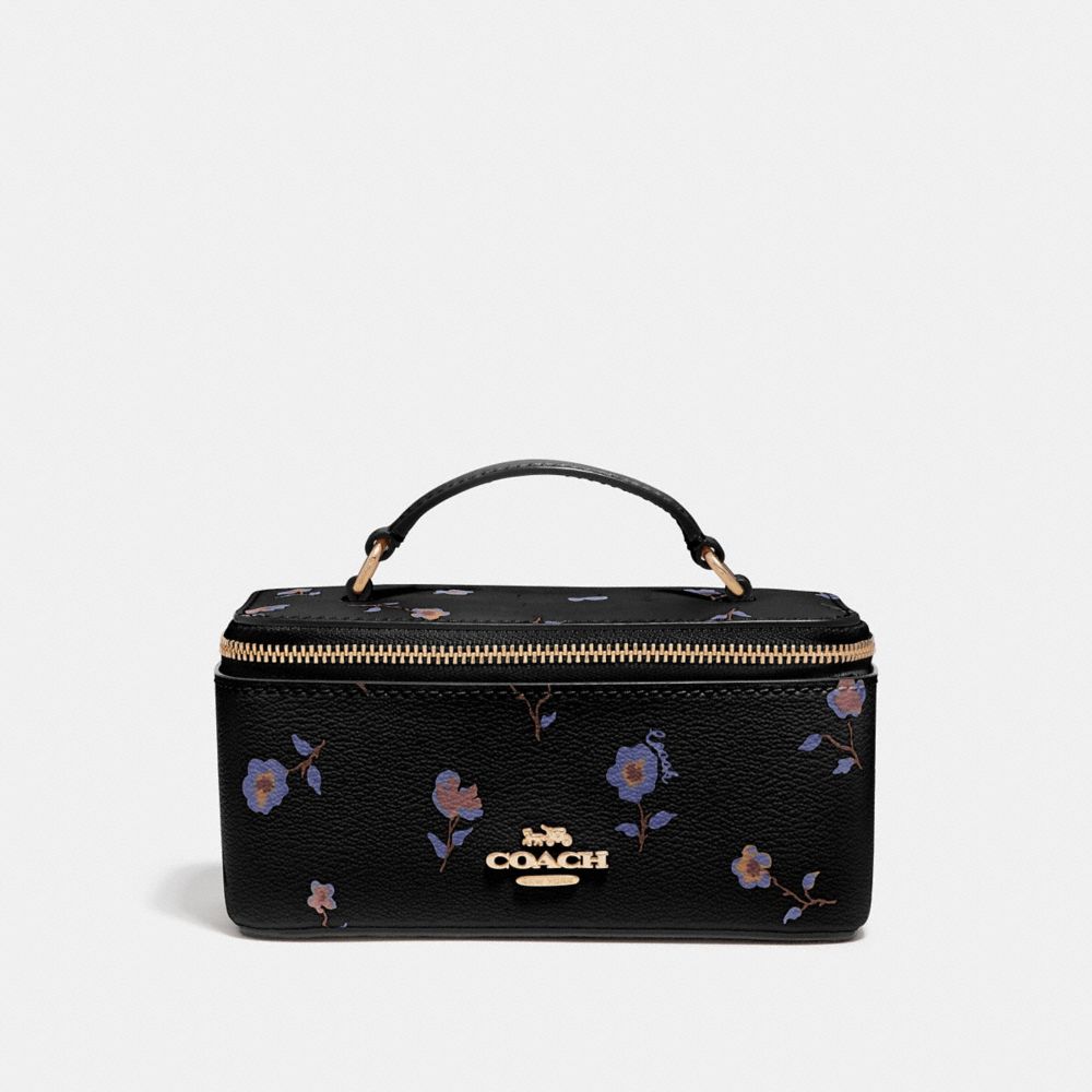 COACH F57096 Vanity Case With Vintage Prairie Print BLACK/MULTI/IMITATION GOLD