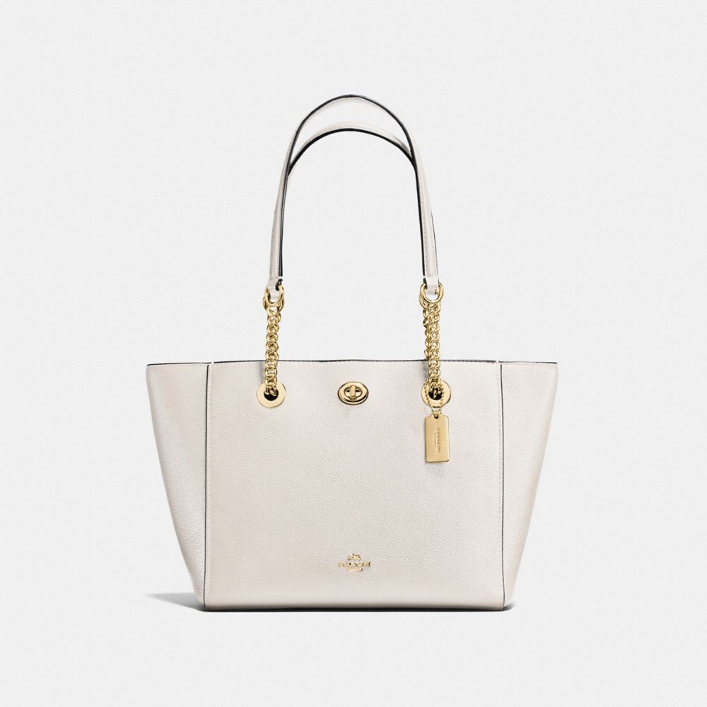 TURNLOCK CHAIN TOTE 27 - LI/CHALK - COACH F57107