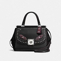 DRIFTER CARRYALL IN GLOVETANNED LEATHER WITH WESTERN RIVETS - COACH f57120 - SILVER/BLACK