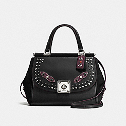 COACH DRIFTER CARRYALL IN GLOVETANNED LEATHER WITH WESTERN RIVETS - SILVER/BLACK - F57120