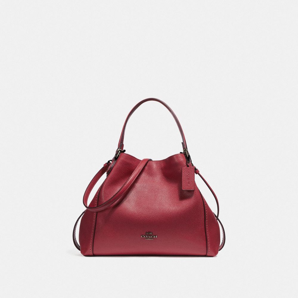 EDIE SHOULDER BAG 28 - WASHED RED/DARK GUNMETAL - COACH F57124