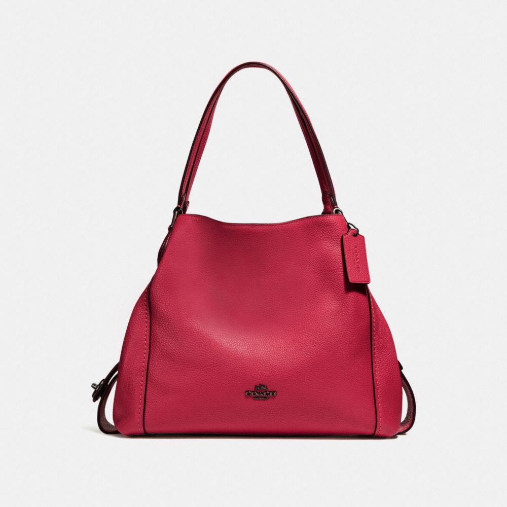 COACH F57125 EDIE SHOULDER BAG 31 DK/WASHED-RED