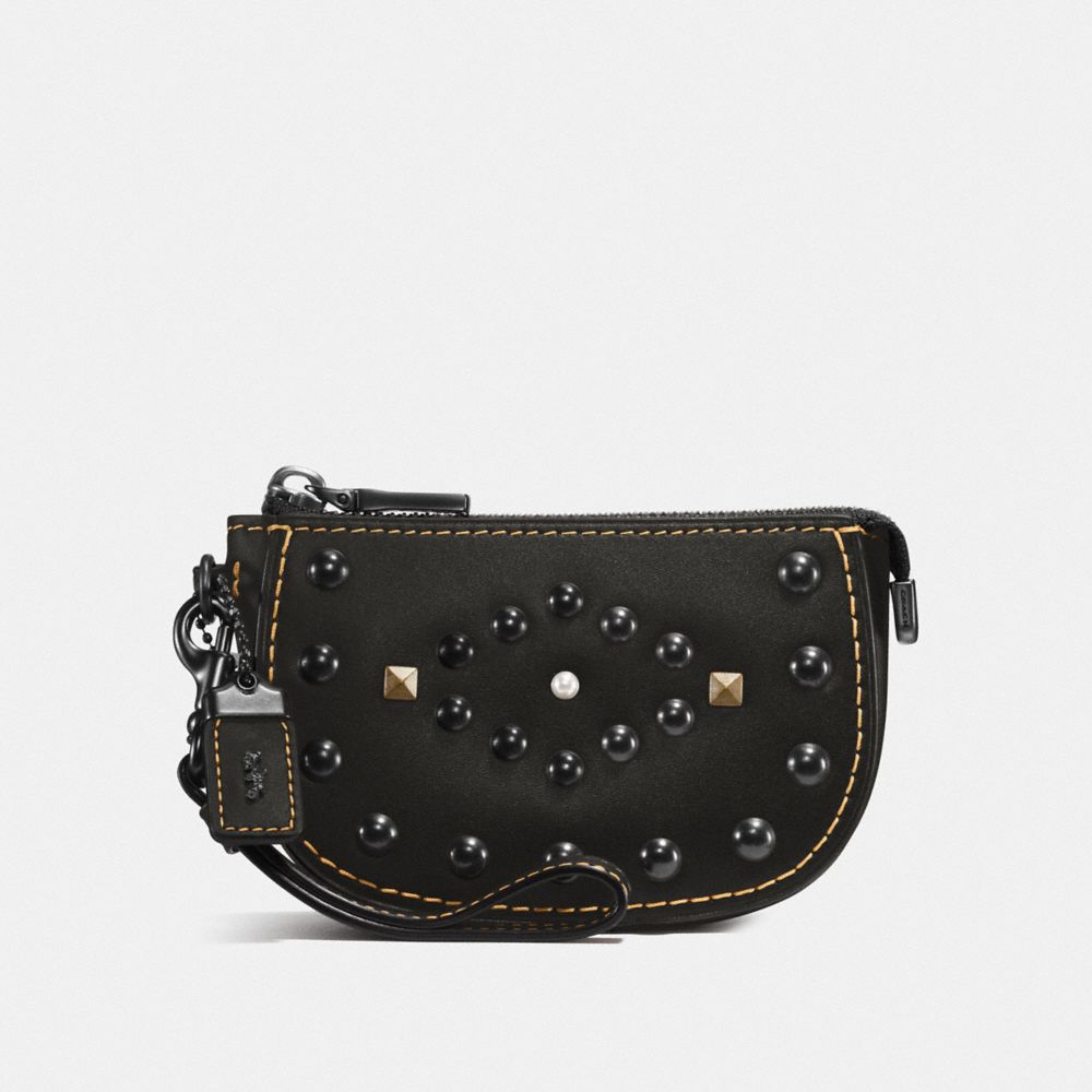 POUCH WITH WESTERN RIVETS - F57184 - BP/BLACK