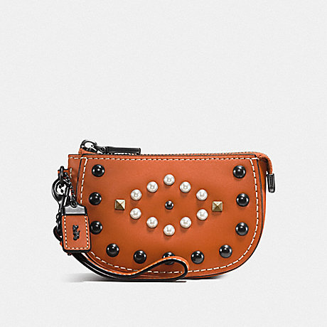 COACH POUCH WITH WESTERN RIVETS - BP/GINGER - F57184