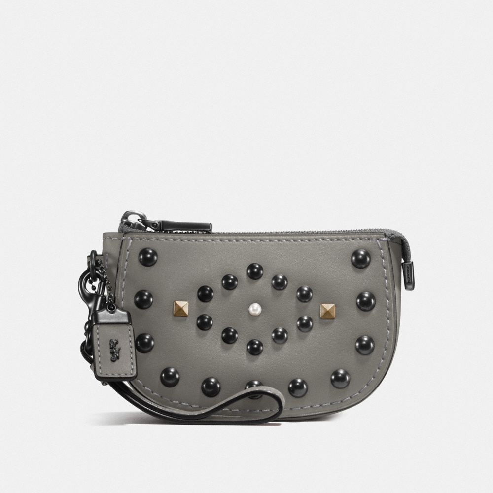 COACH F57184 Pouch With Western Rivets BP/HEATHER GREY