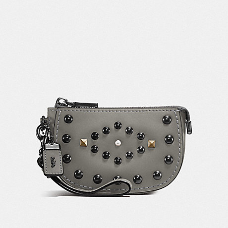 COACH F57184 POUCH WITH WESTERN RIVETS BP/HEATHER-GREY