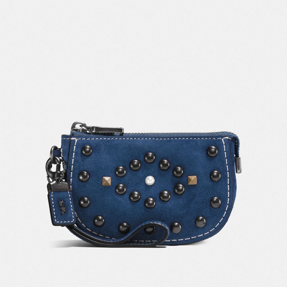 POUCH WITH WESTERN RIVETS - F57194 - BP/DENIM