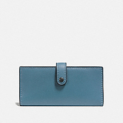 COACH SLIM TRIFOLD WALLET - CHAMBRAY/BLACK COPPER - F57197