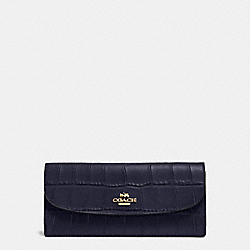 COACH F57217 Soft Wallet In Croc Embossed Leather IMITATION GOLD/MIDNIGHT