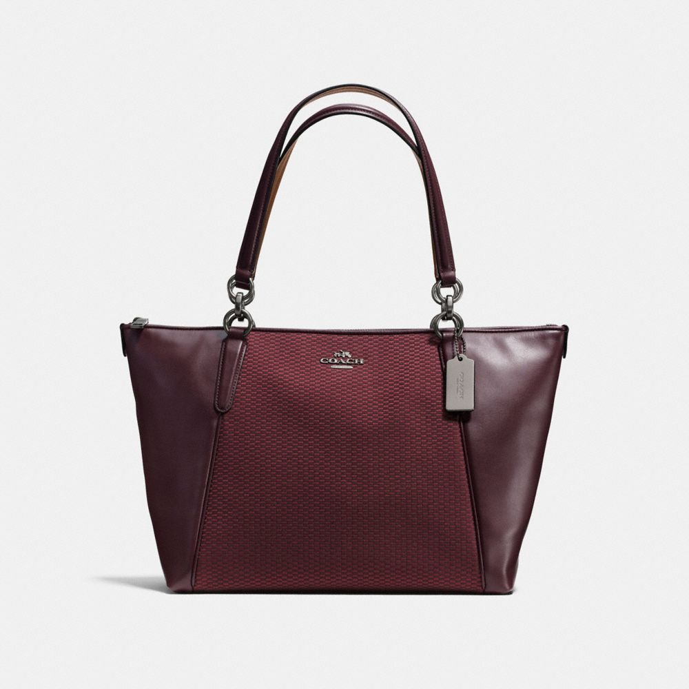 AVA TOTE IN LEGACY JACQUARD - BLACK ANTIQUE NICKEL/OXBLOOD 1 - COACH F57246