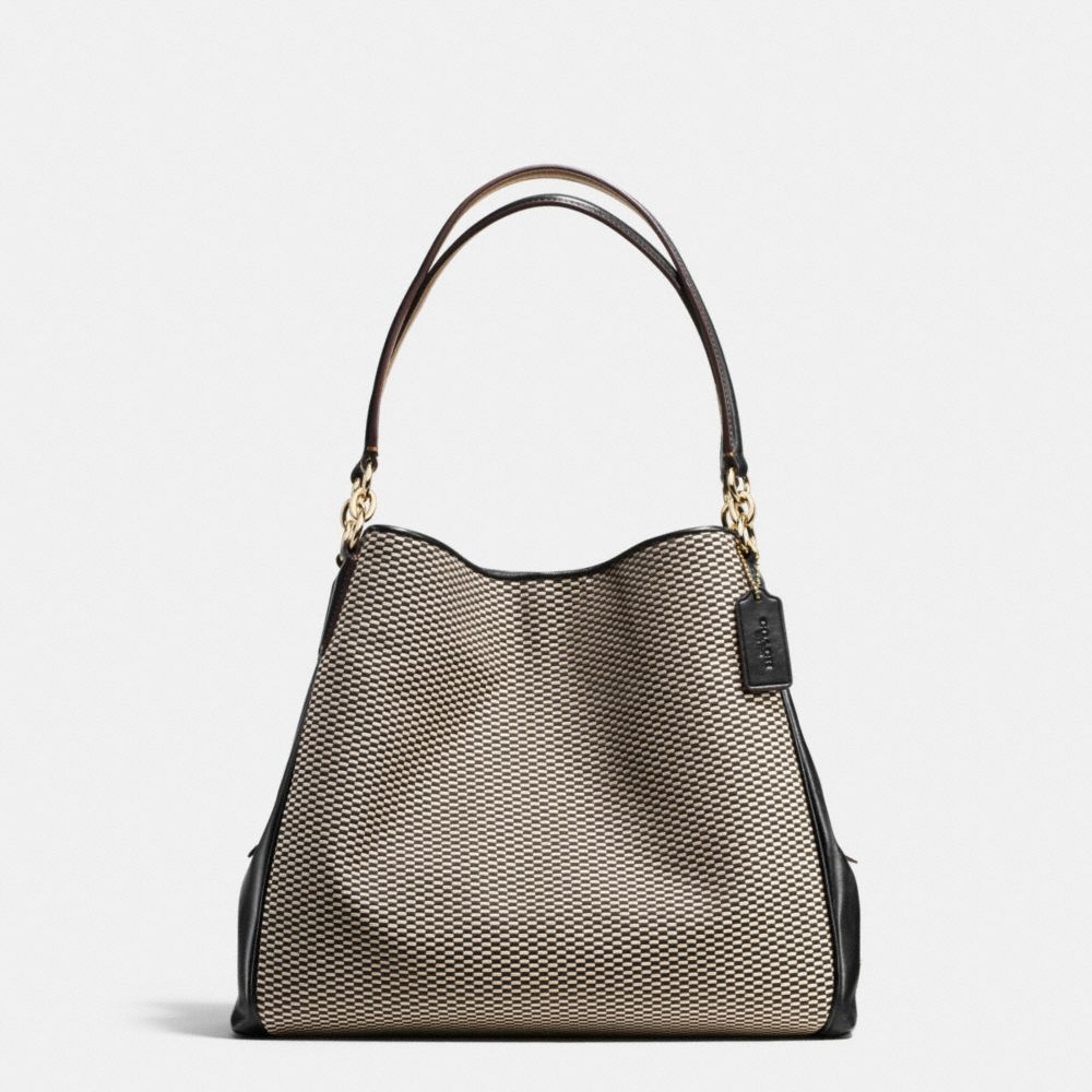 PHOEBE SHOULDER BAG IN EXPLODED REPS PRINT JACQUARD - IMITATION GOLD/MILK/BLACK - COACH F57248