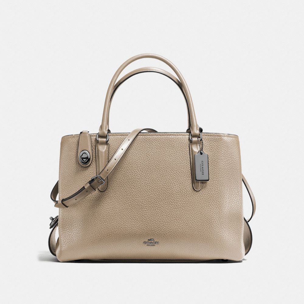 BROOKLYN CARRYALL 34 - STONE/CHESTNUT/DARK GUNMETAL - COACH F57276