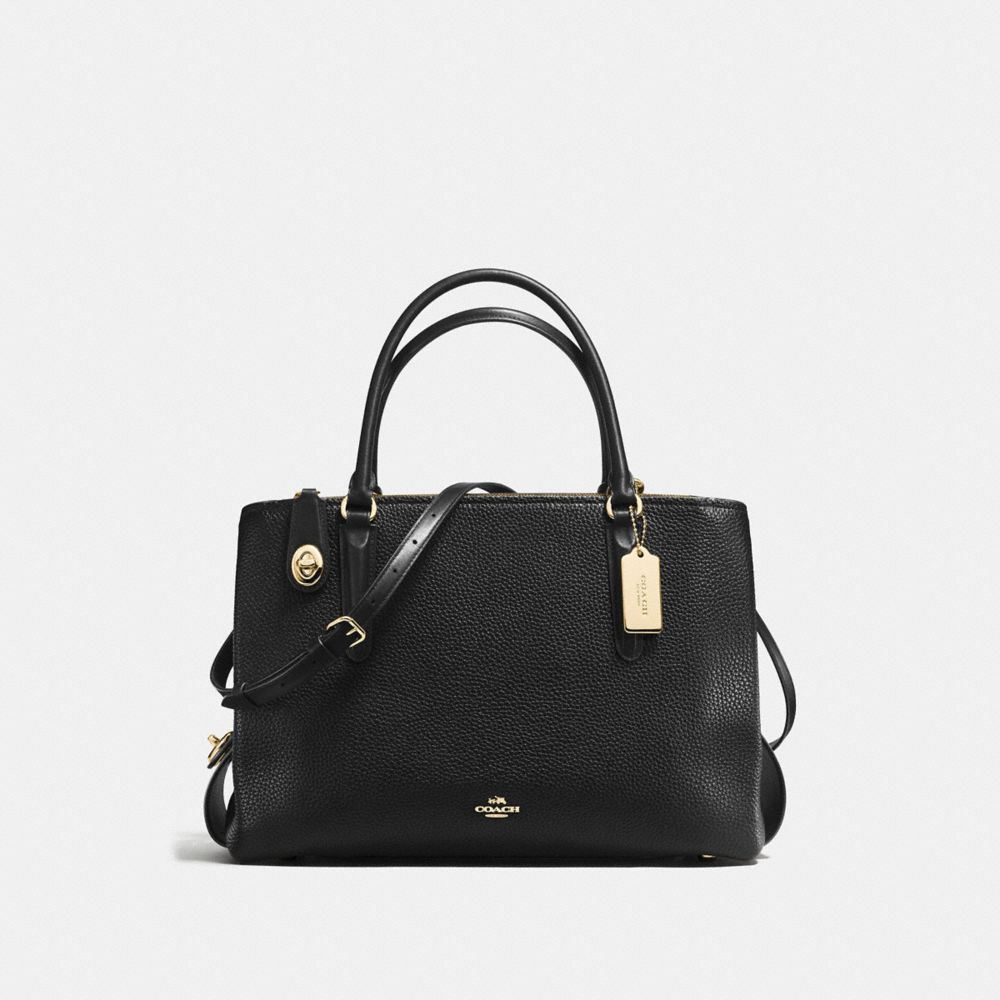 COACH F57276 - BROOKLYN CARRYALL 34 BLACK/LIGHT GOLD